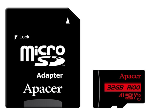 Картка пам'ятi APACER microSDHC 32GB U1 V10 A1 R100 + adapter (100/10 MB/s)
