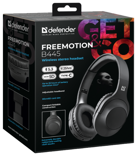 Гарнітура Defender FreeMotion B445 Bluetooth Black (63445) (7024920)