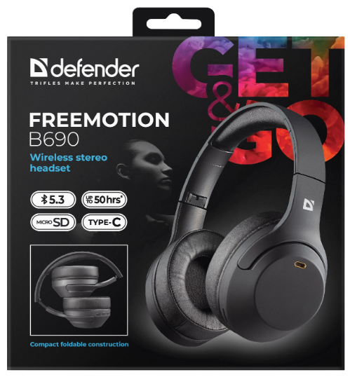 Гарнітура Defender FreeMotion B690 Bluetooth Black (63690) (7024921)