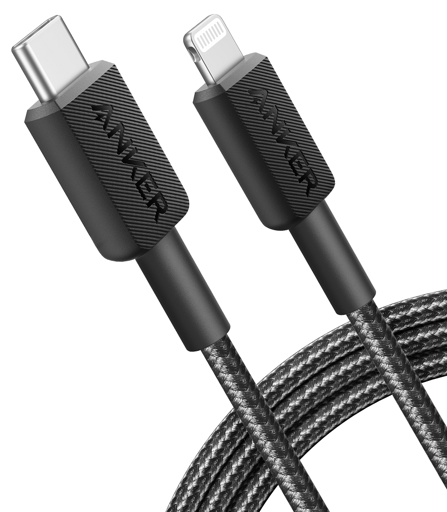 кабель ANKER 322 USB-C to Lightning - 1.8m Nylon (Чорний)