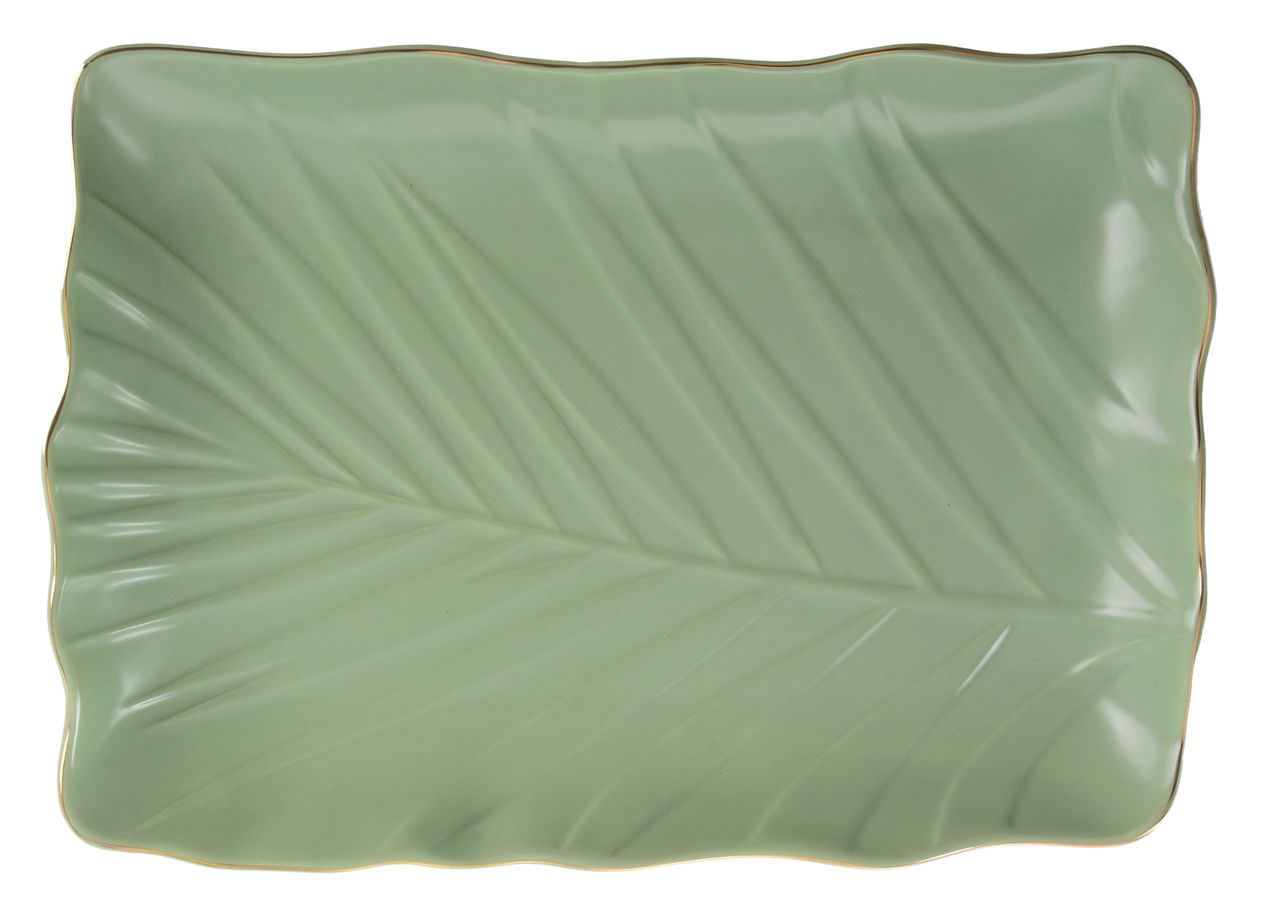 Блюдо Limited Edition Leaf Green Gold