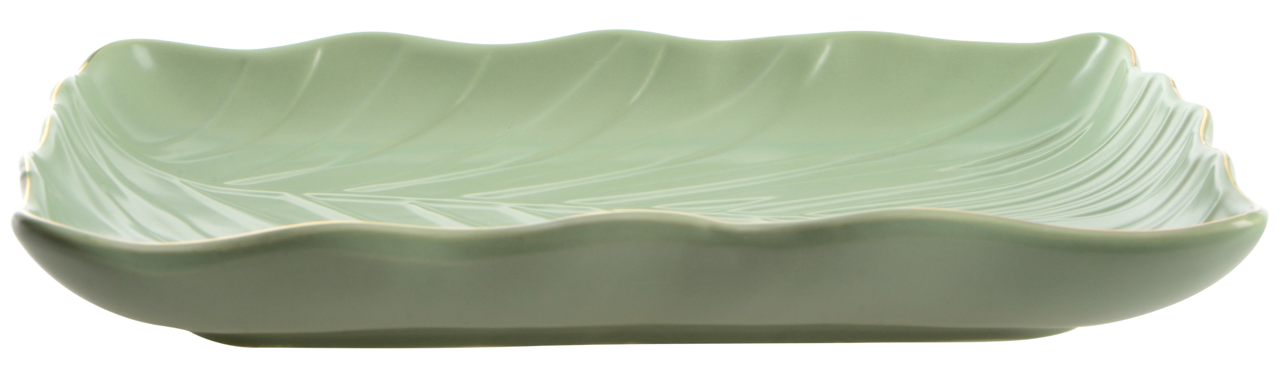 Блюдо Limited Edition LEAF GREEN GOLD /24.5х17 см /прямок. (B010791)