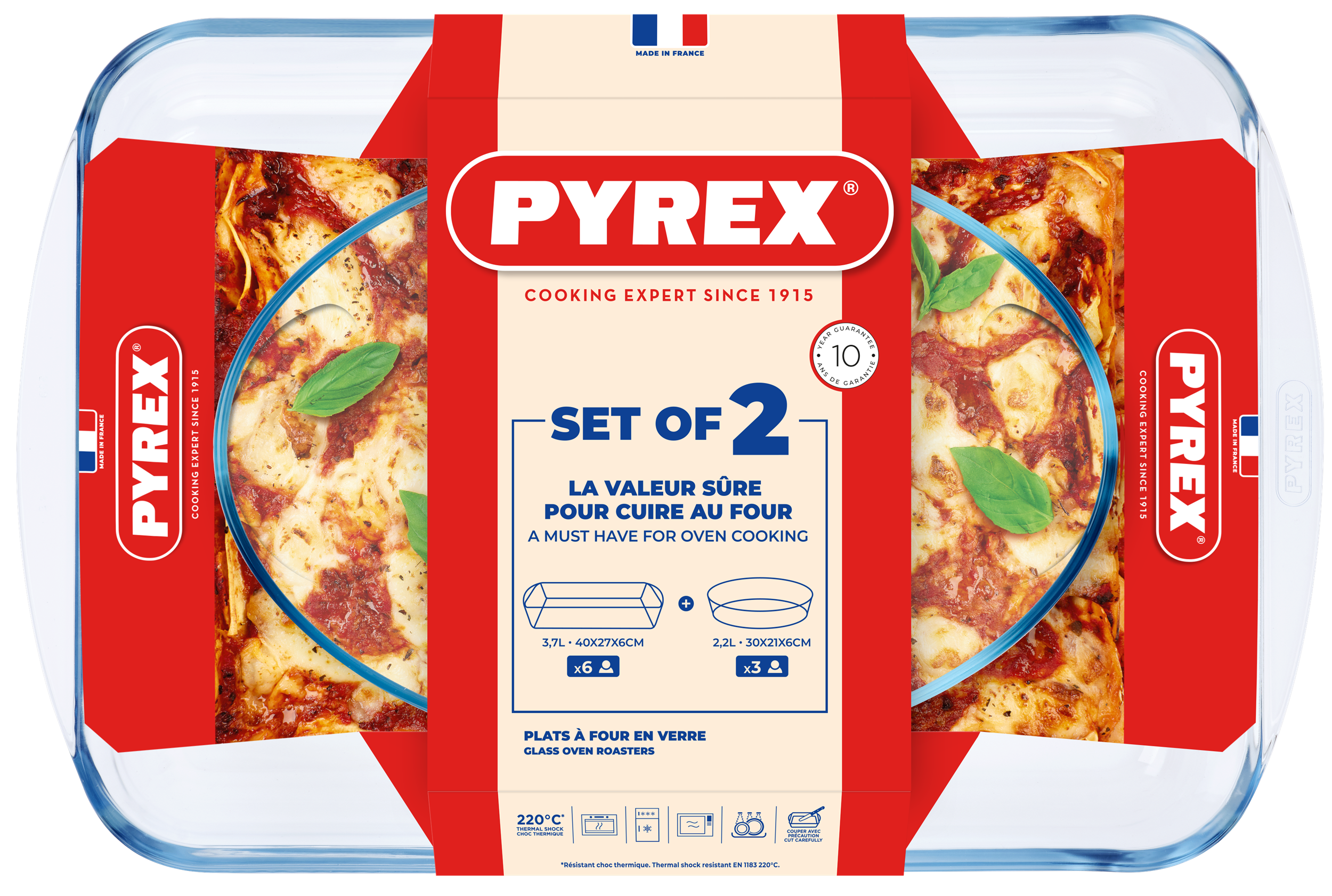 Форма с/к PYREX н-р форм 2пр (прямокут 40х27, овал 30х21см) (913S604/8044)