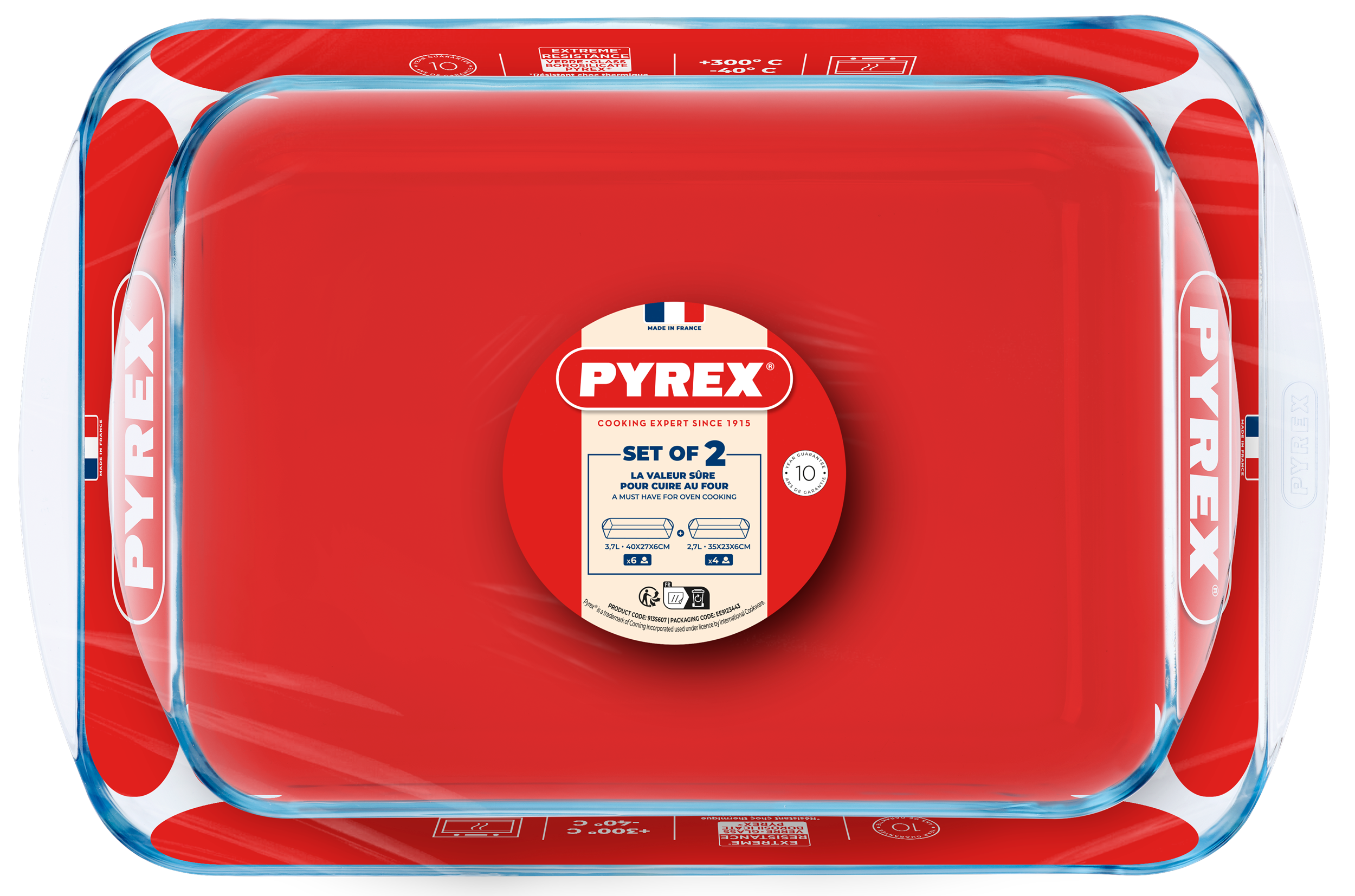 Форма с/к PYREX н-р форм 2пр (прямокут 40х27, прямокут 35х23см) (913S607/8044)