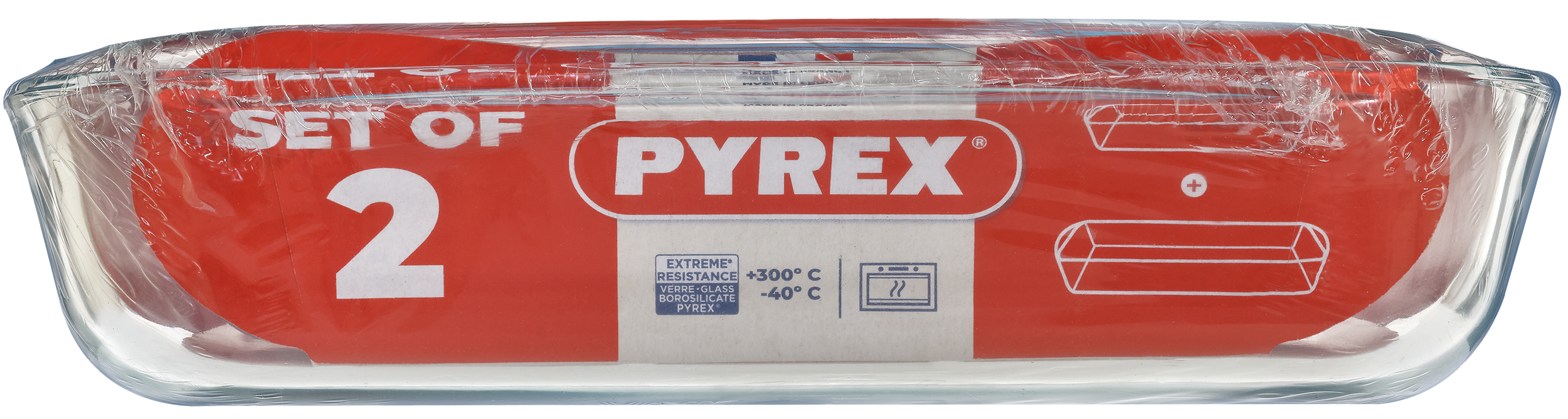 Форма с/к PYREX н-р форм 2пр (прямокут 40х27, прямокут 35х23см) (913S607/8044)