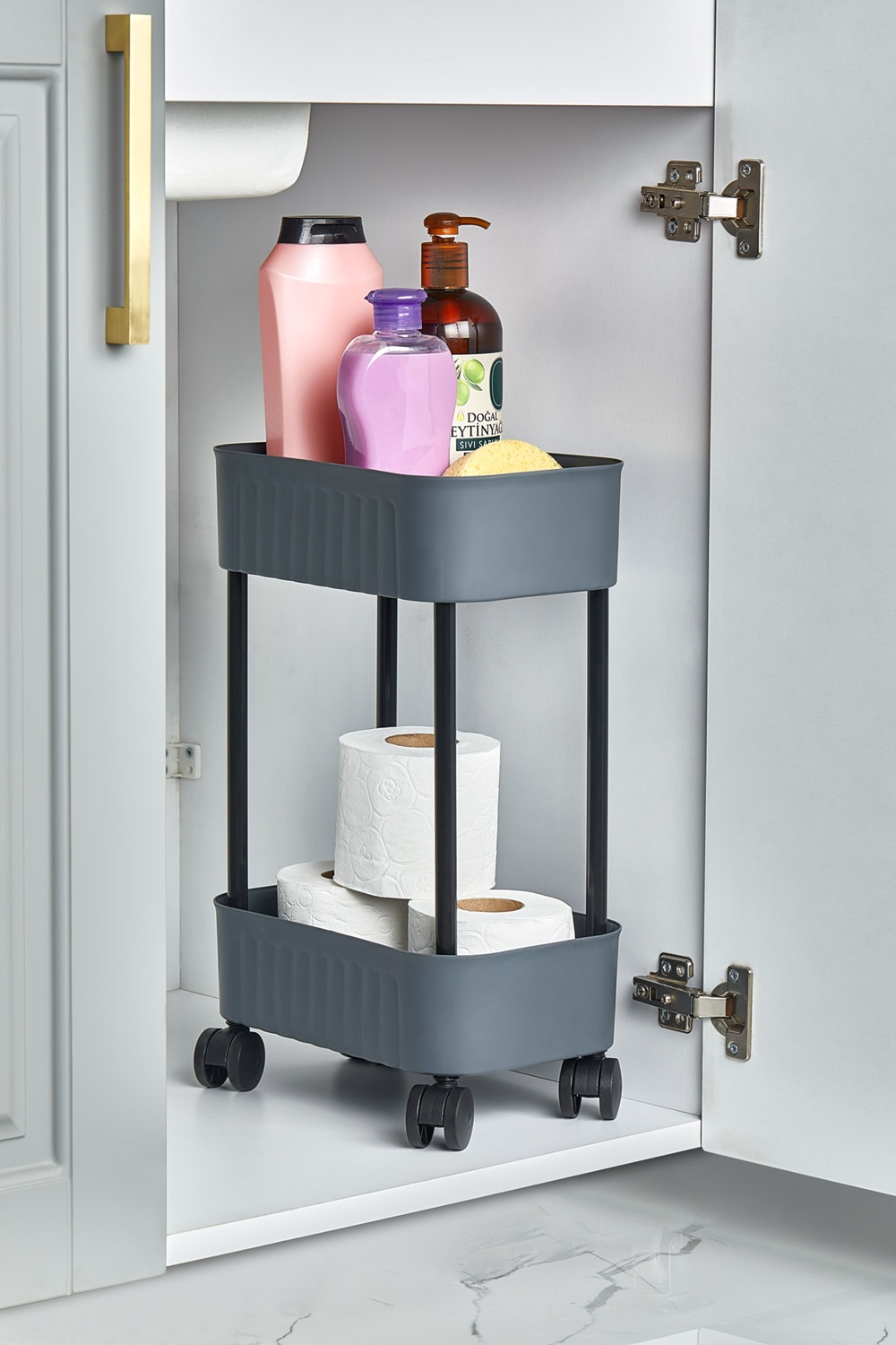 Етажерка 2-х ярусна Violet House 6021 Honeycomb GREY 17х27х43 см