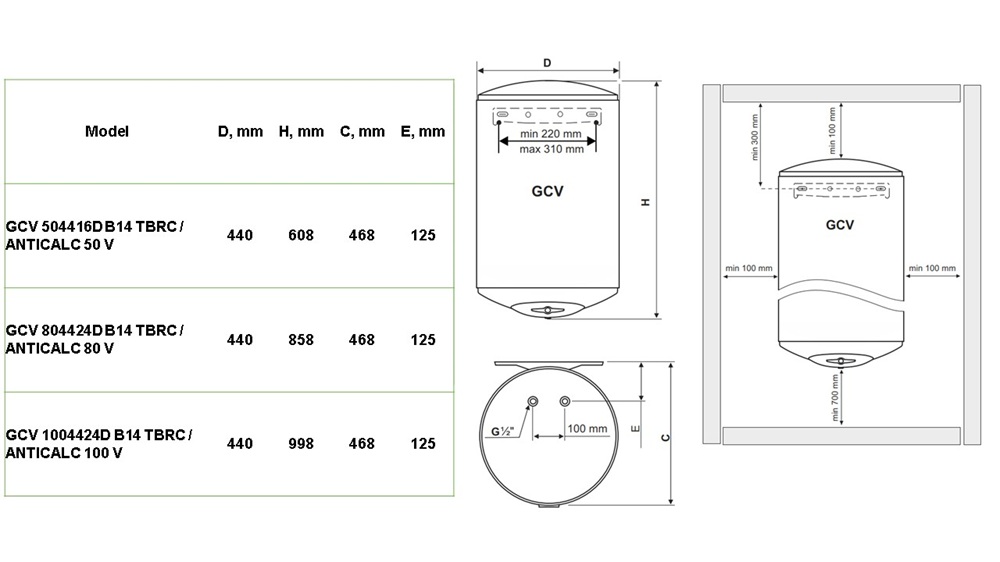 Водонагрівач Tesy GCV 504416D B14 TBRC / ANTICALC 50 V (7056337)