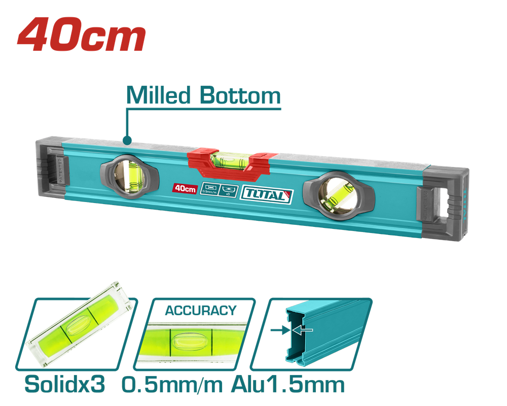 Рівень TOTAL TMT24028 400 мм, 3 вічка.