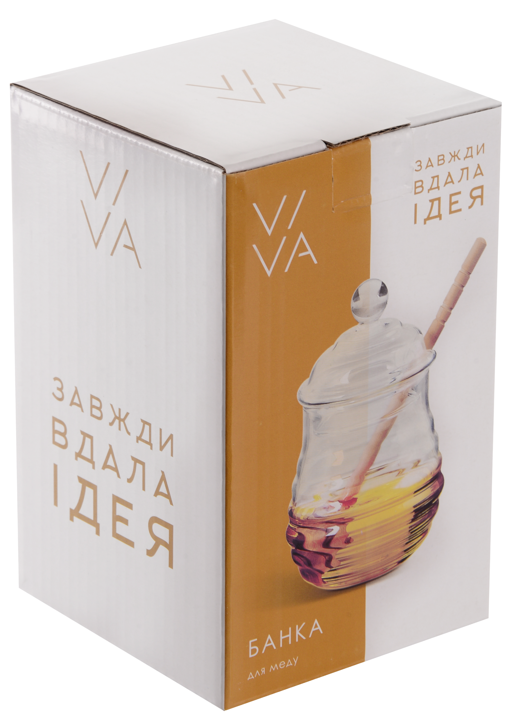 Банка VIVA HONEY д/меду з дерев.ложкою /280 мл в уп. (HN0513W)