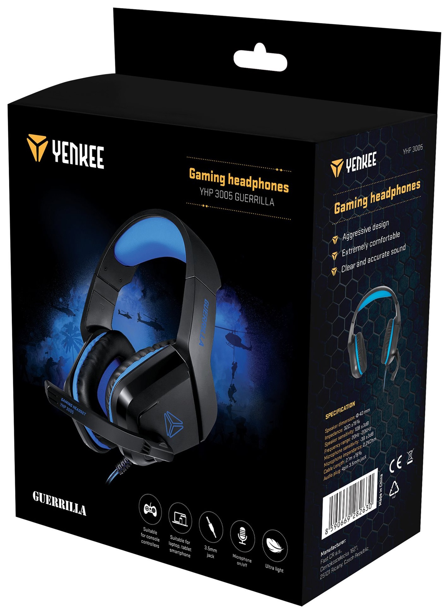 Гарнітура Yenkee YHP 3005 GUERRILLA Gaming Headphones  (7090555)
