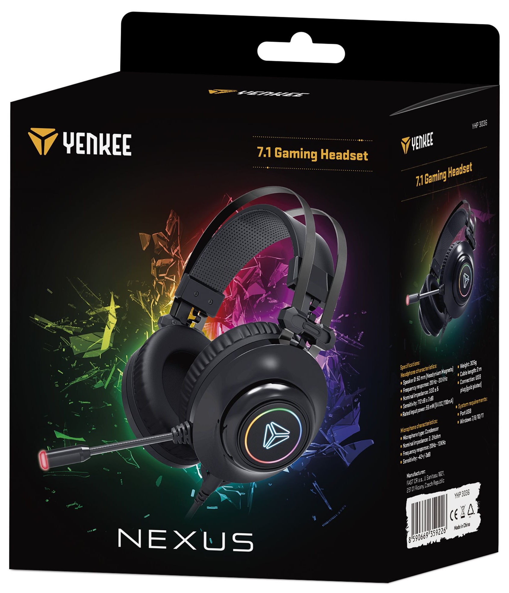 Гарнітура Yenkee YHP 3036 NEXUS Gaming headphones USB  (7090558)