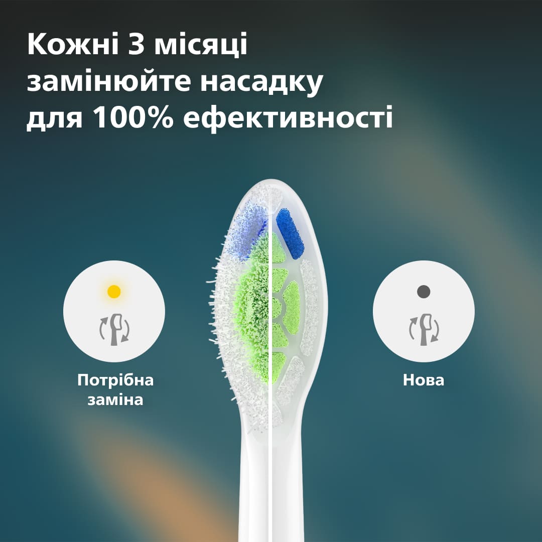 Зубна електрощітка PHILIPS HX6062/87 насадки Optimal White 2 шт