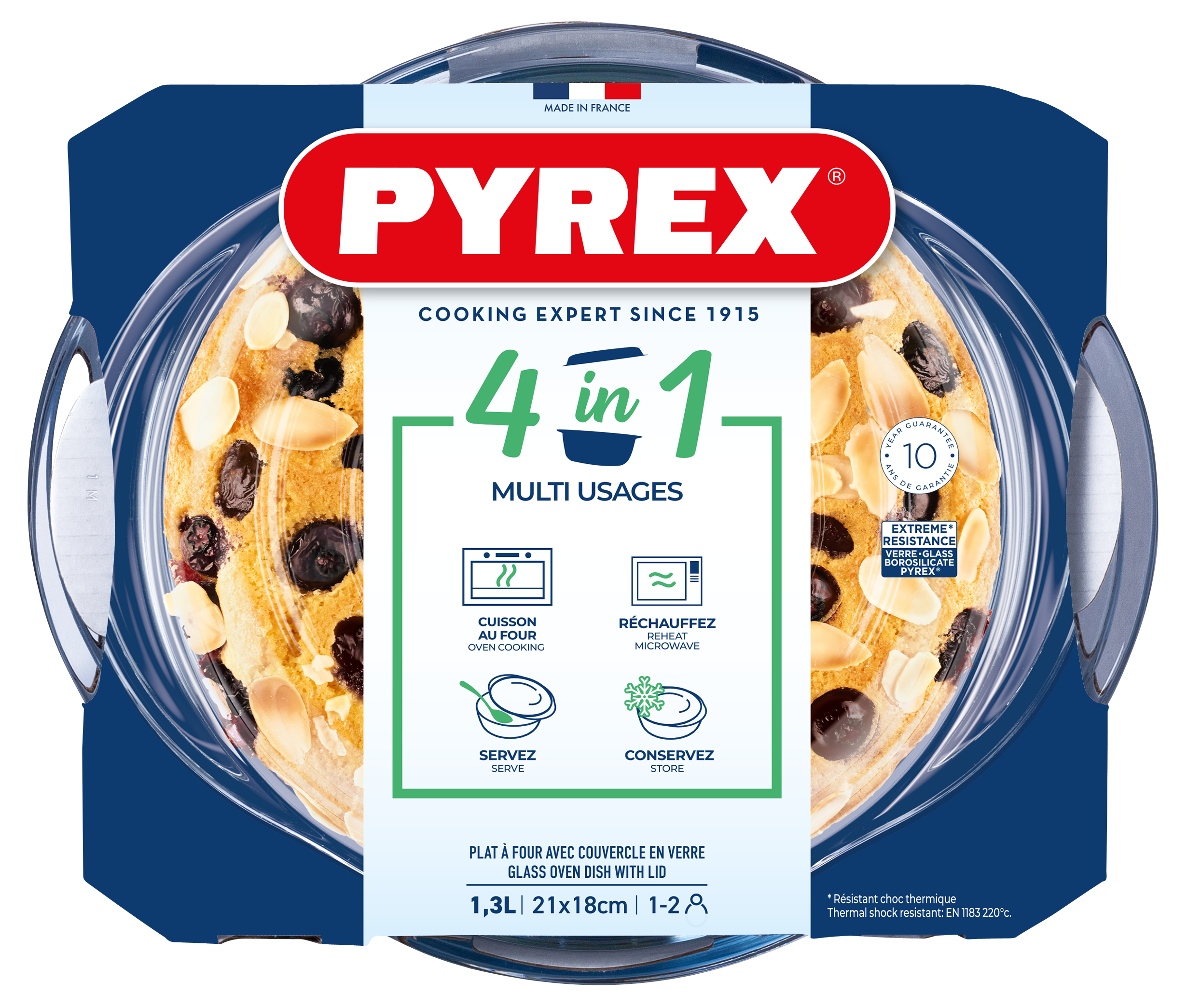Каструля с/к PYREX кастрюля кругл. 1л + 0,3л (207A000/8643)