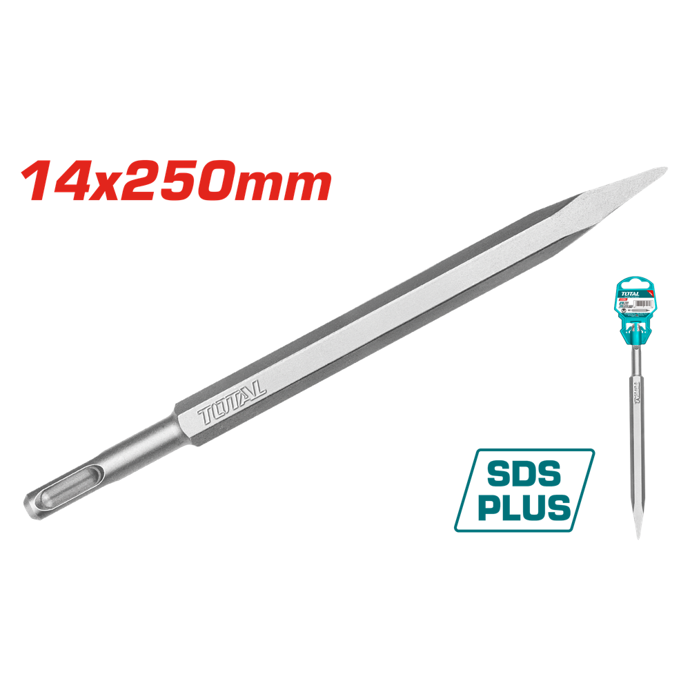 Акс.інстр TOTAL TAC1511141 зубило пікоподібне SDS plus 14x250мм