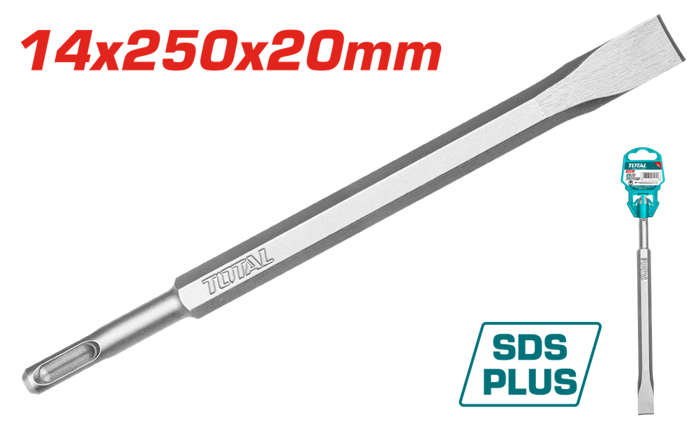 Акс.інстр TOTAL TAC15121411 зубило плоске SDS plus 14x250мм