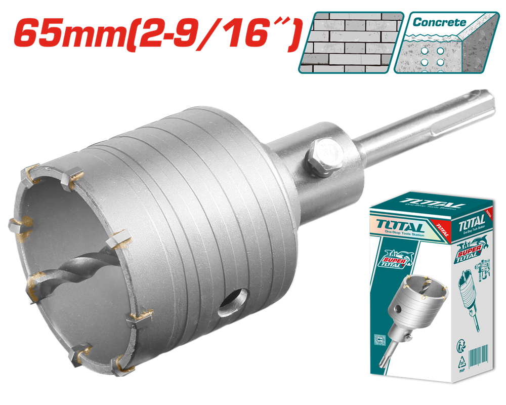 Акс.інстр TOTAL TAC430651 Коронка SDS PLUS, 65мм