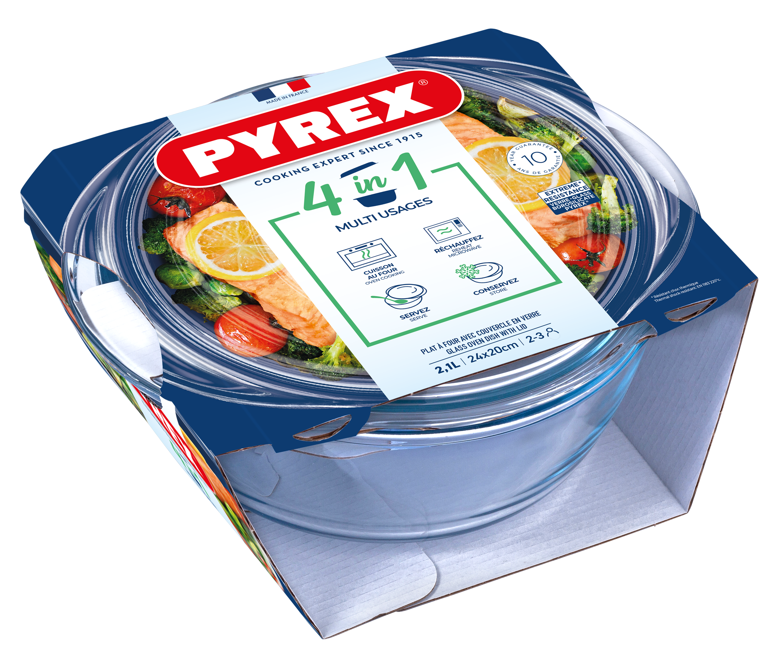 Каструля с/к PYREX кастрюля кругл. 1,6л + 0,5л (204A000/7643)