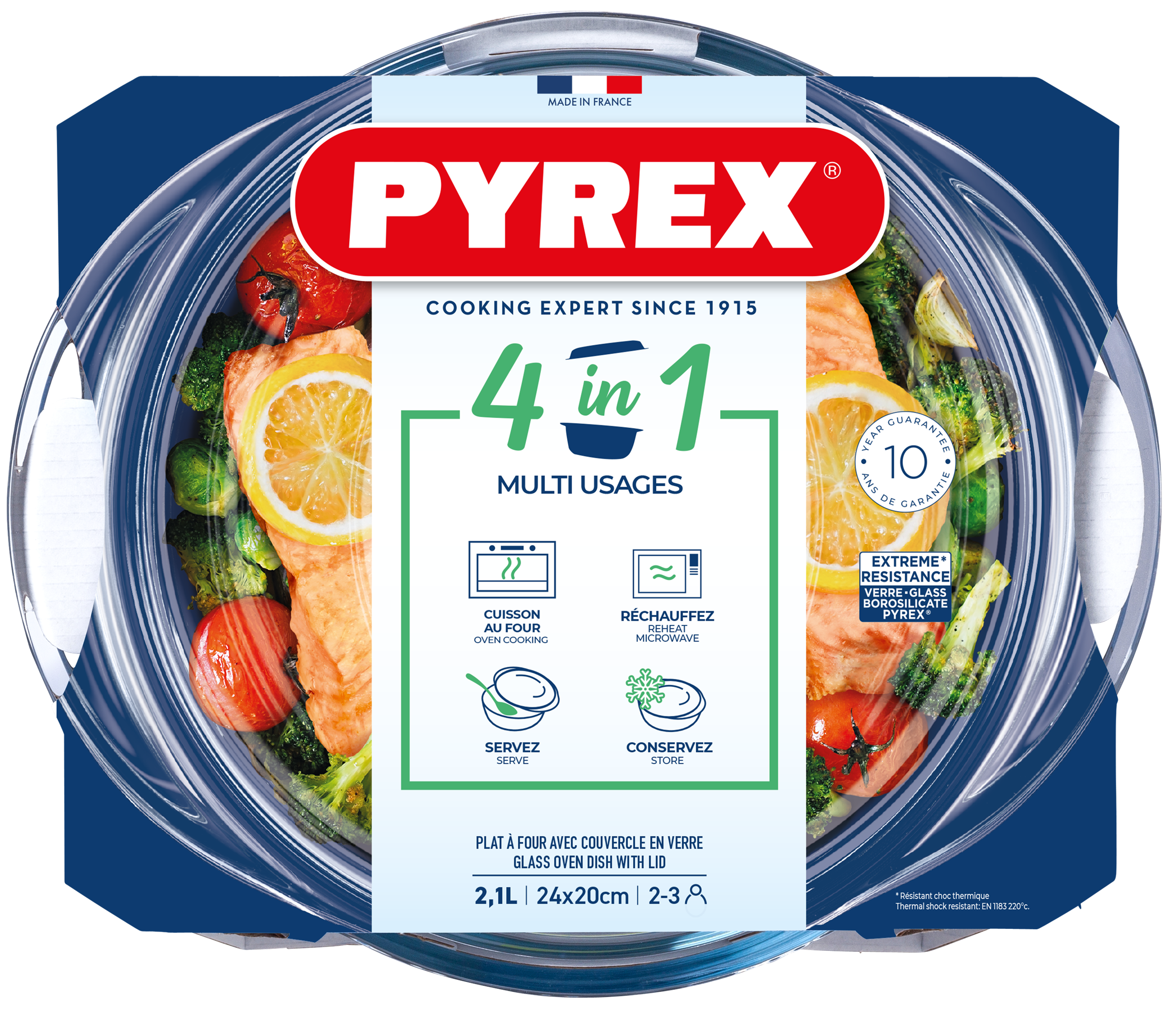 Каструля с/к PYREX кастрюля кругл. 1,6л + 0,5л (204A000/7643)