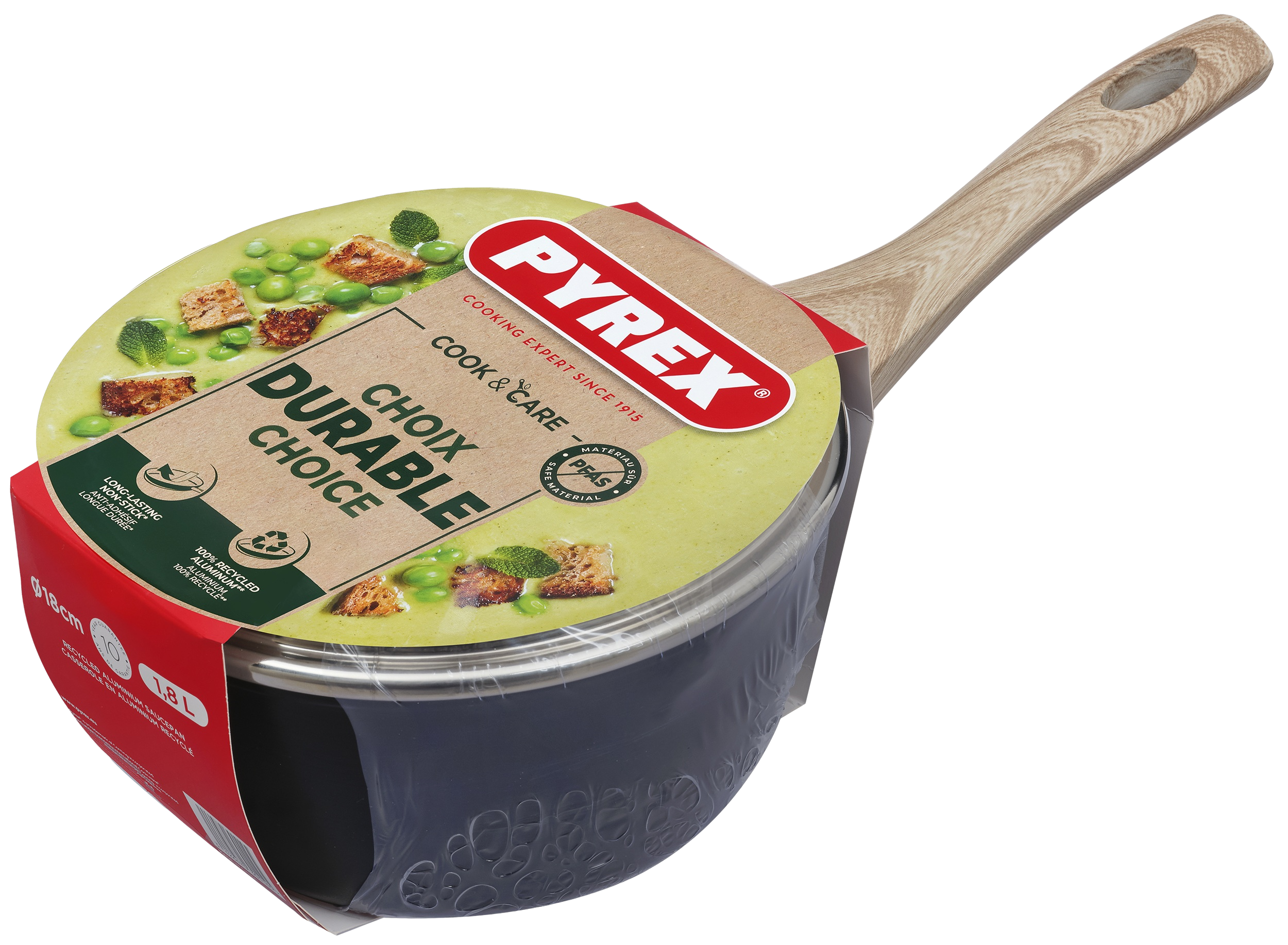 Ківш PYREX Cook&Care 18см індукція з кришкою (CR18AP6/8044)