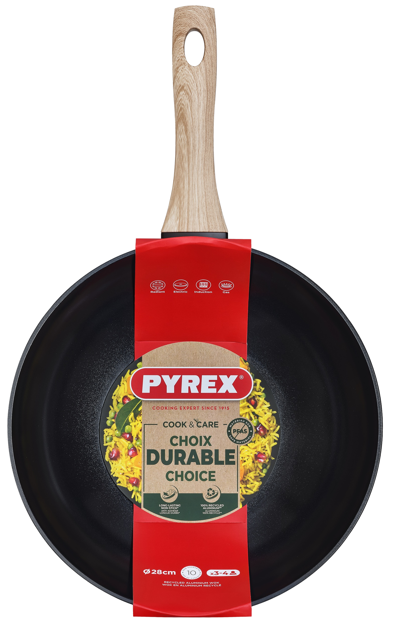 Сковорода PYREX Cook&Care WOK 28см індукція б/кришки (CR28BW6/8044)