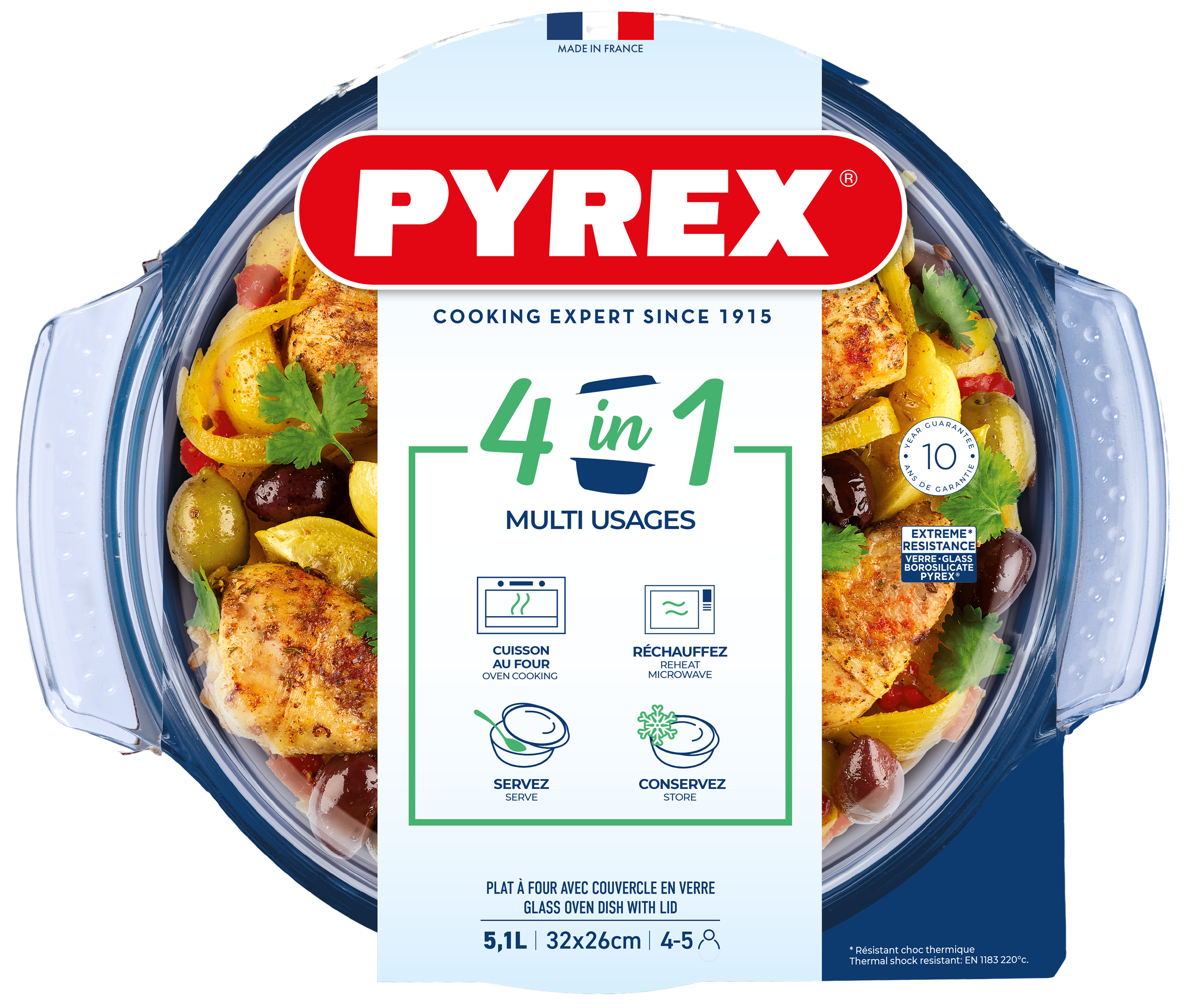 Каструля с/к PYREX кастрюля кругл. 3.7л + 1.4л (118A000/7643)