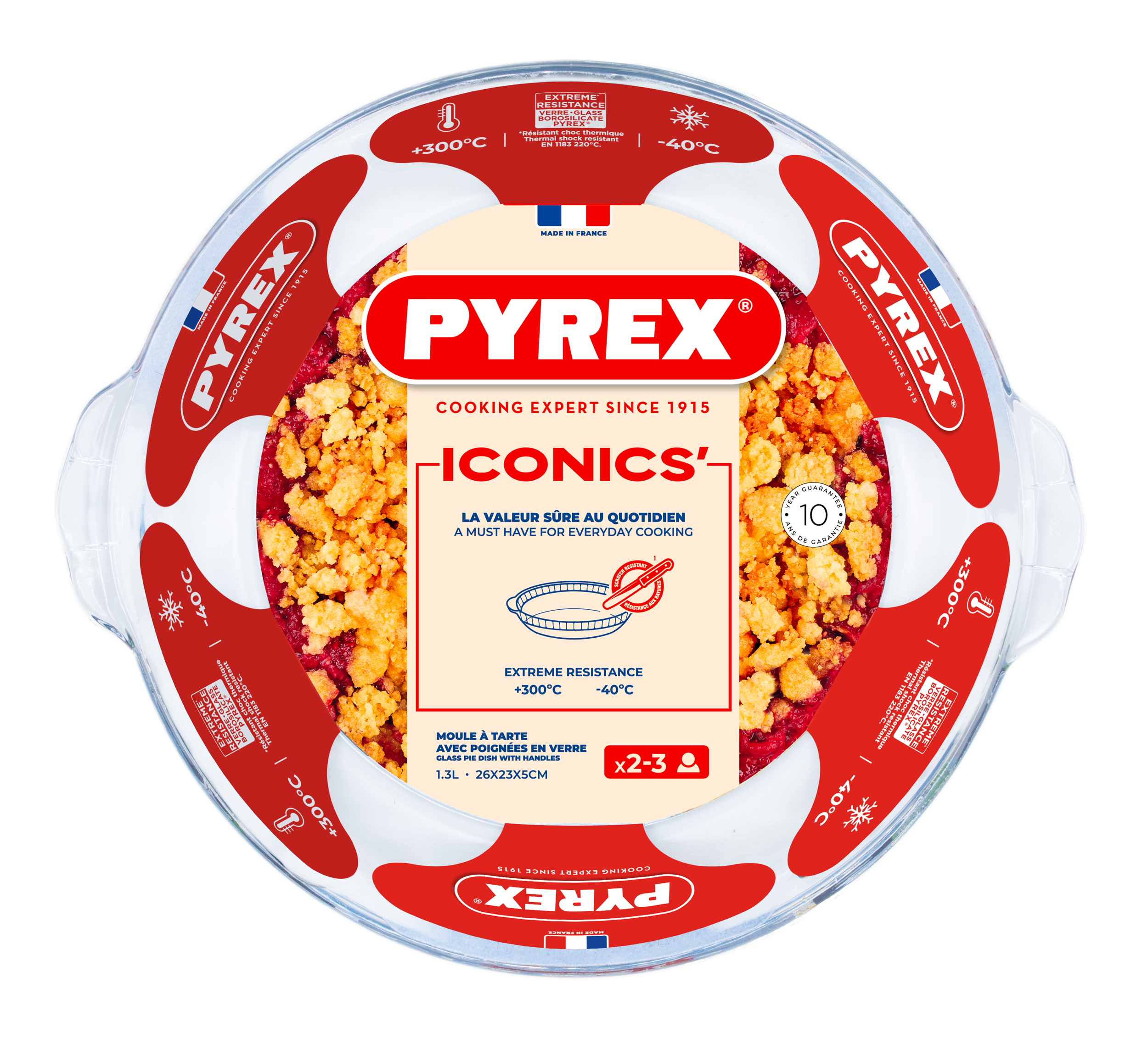 Форма с/к PYREX форма кругл. 26х23см (1,3л) рефл з ручками (198B000/8048)