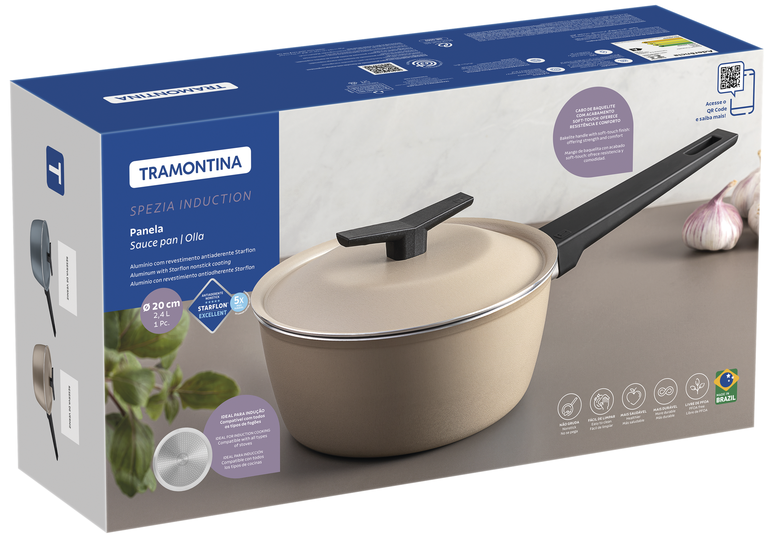 Ківш TRAMONTINA SPEZIA з кришкою 2,4л (діам 20см) BLUE (28373/120)