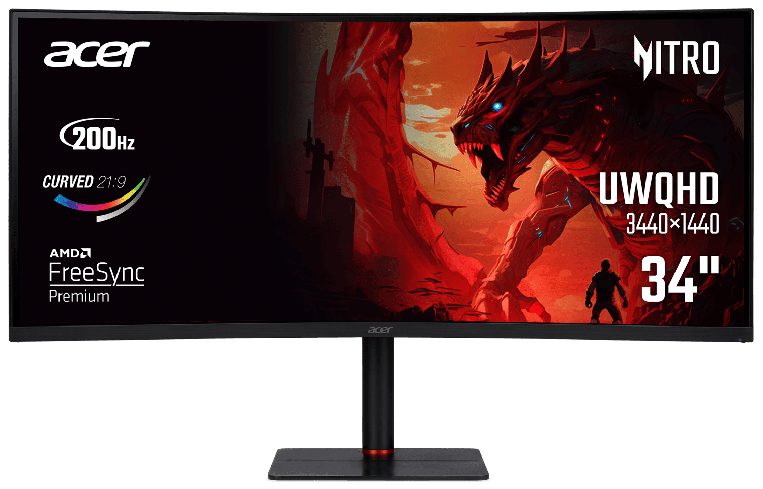 Монiтор TFT ACER 34" XV345CURX0bmiipphx (UM.CX5EE.001) 21:9 VA Curved WQHD 200Hz 10bit HDMI DP HAS MM