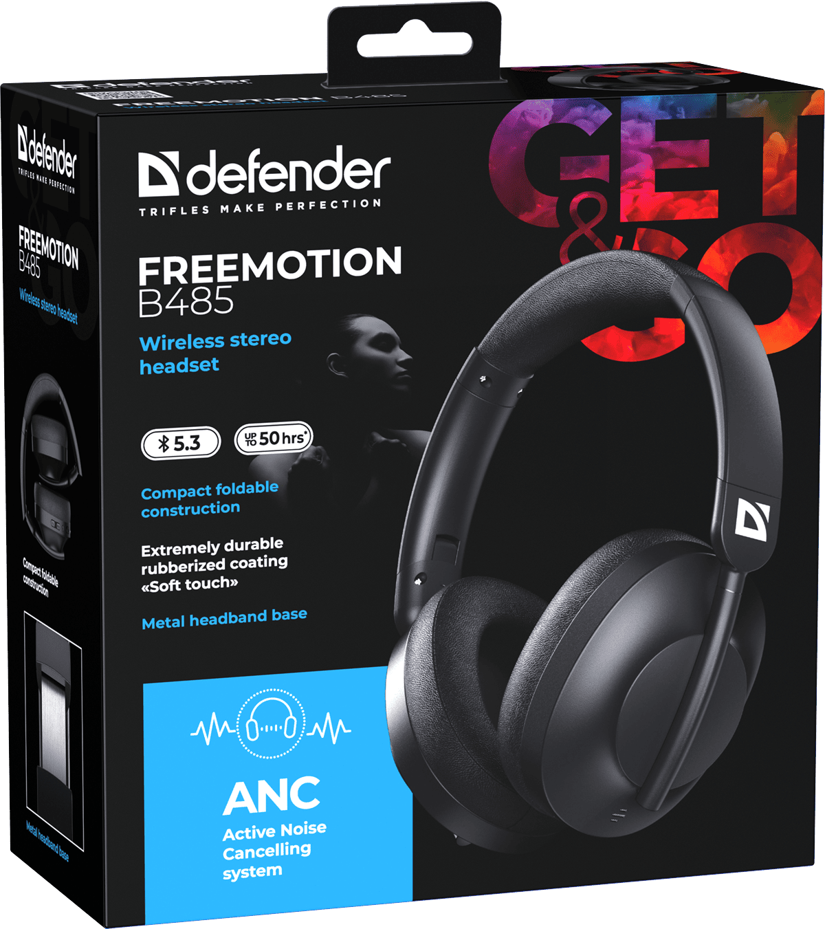 Гарнітура Defender FreeMotion B485 Bluetooth ANC Black (63485)  (7151836)