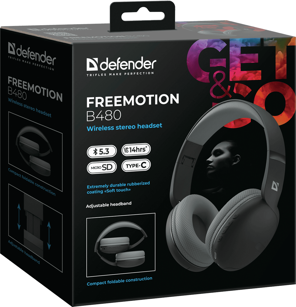 Гарнитура Defender FreeMotion B480 Bluetooth Black (63480)  (7151837)