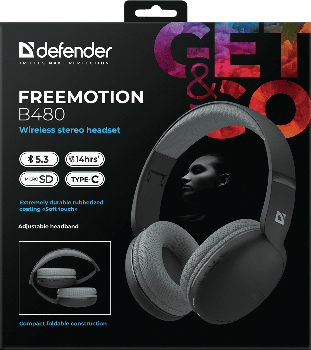 Гарнитура Defender FreeMotion B480 Bluetooth Black (63480)  (7151837)