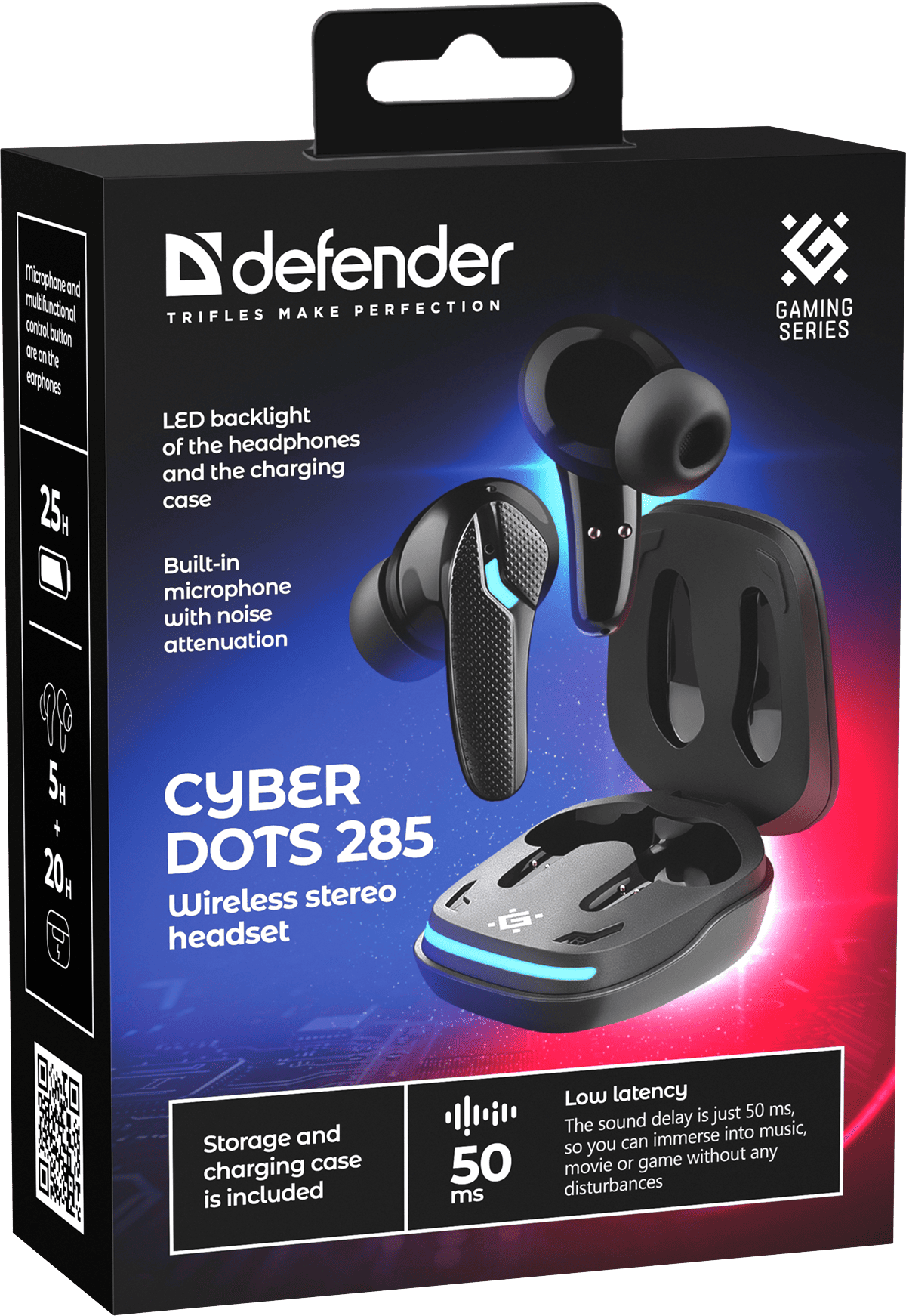 Гарнітура Defender CyberDots 285 TWS Bluetooth Black (63285) (7151838)