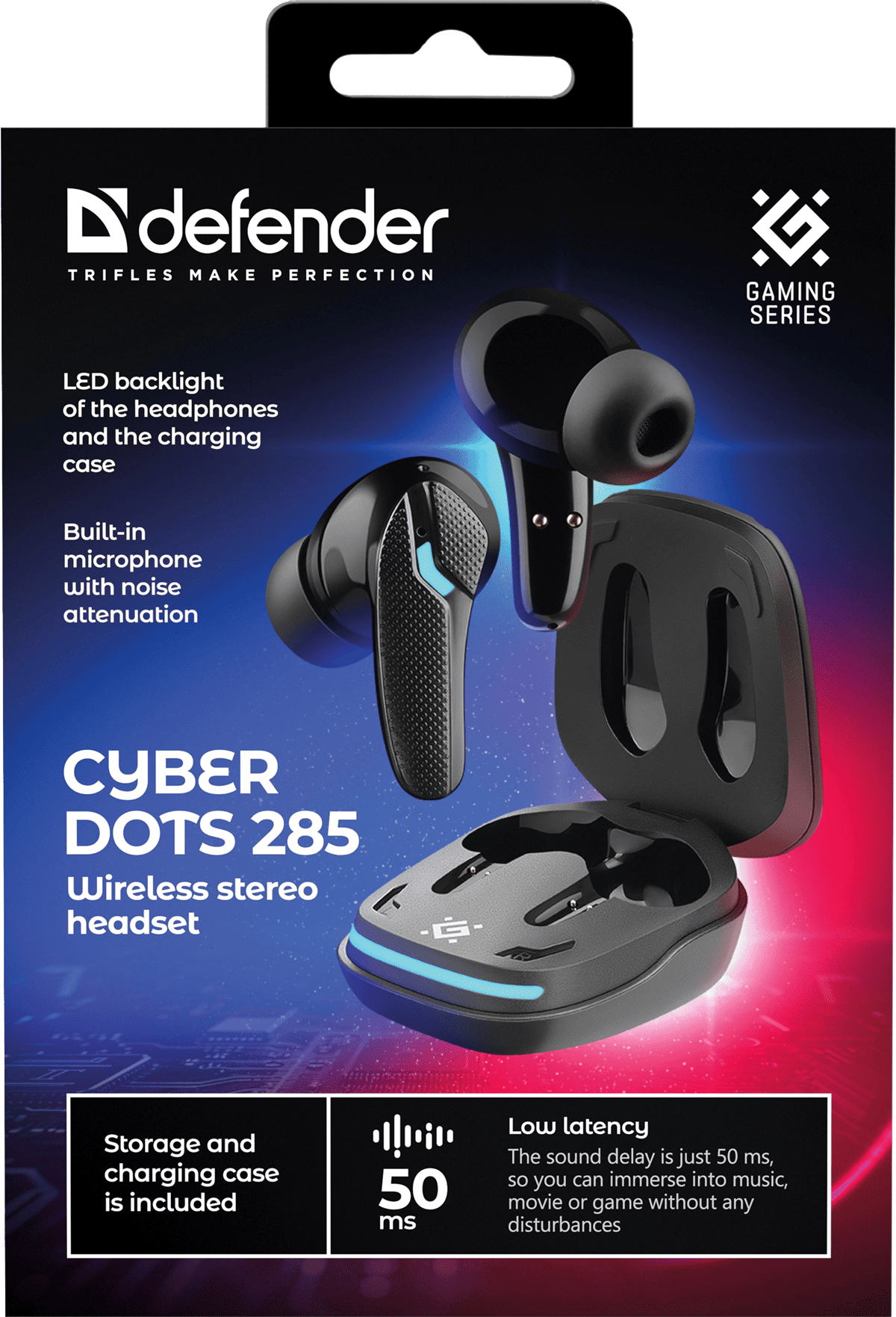 Гарнітура Defender CyberDots 285 TWS Bluetooth Black (63285) (7151838)