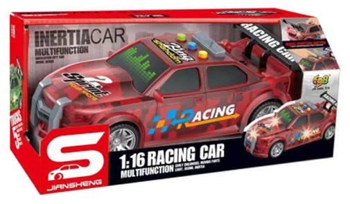 Іграшка CARS S Поліцейська машина червона 1:16 (інерція, звук, корпус світиться, багажник відкривається)