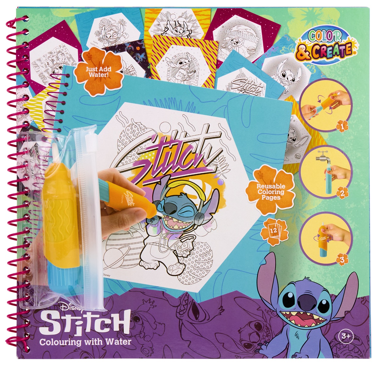 Водна розмальовка Disney STITCH 22,5 X 22,5 CM