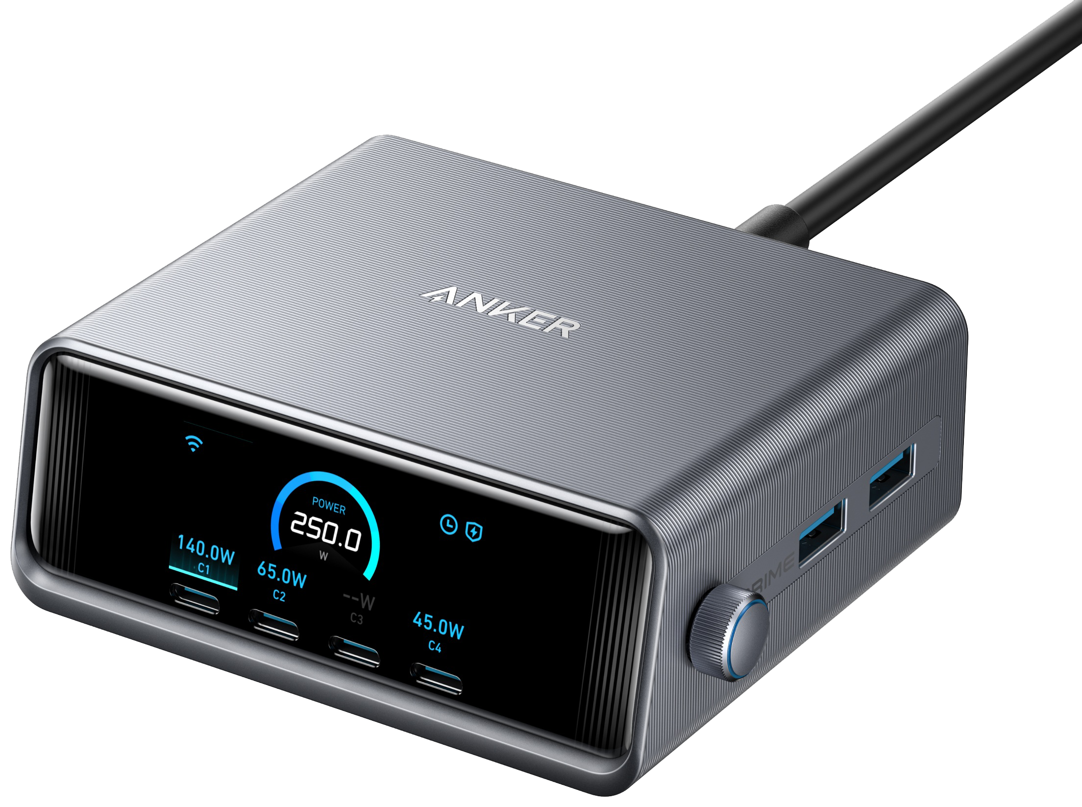 мережева зарядка ANKER GaNPrime Charger - 250W, 4xUSB-C PD & 2xUSB-A (Чорний)