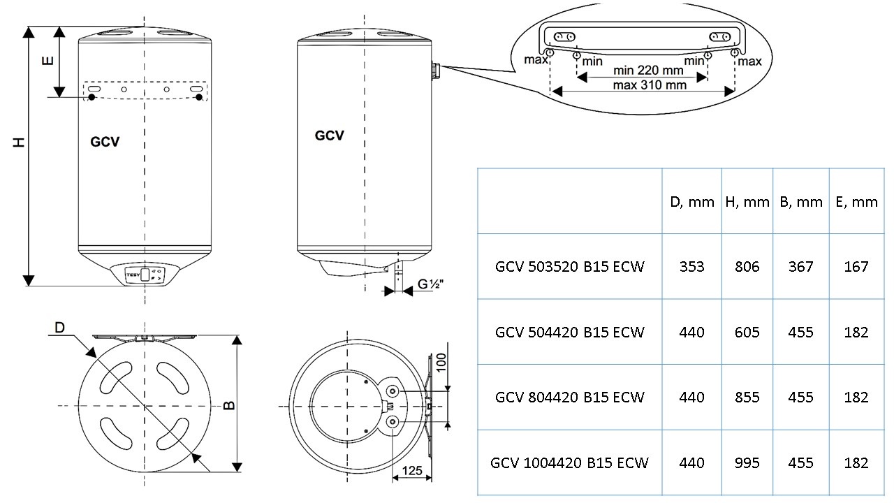 Водонагрівач Tesy BILIGHT CLOUD SLIM GCV 503520 B15 ECW (7168969)