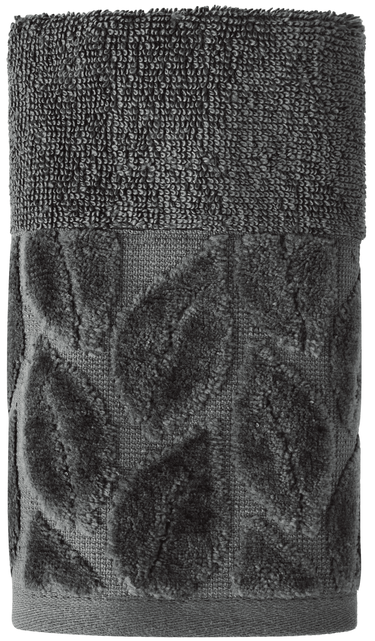 Текстиль банний SOHO Рушник 30*50 бавовна 100% Leaves Dark Gray