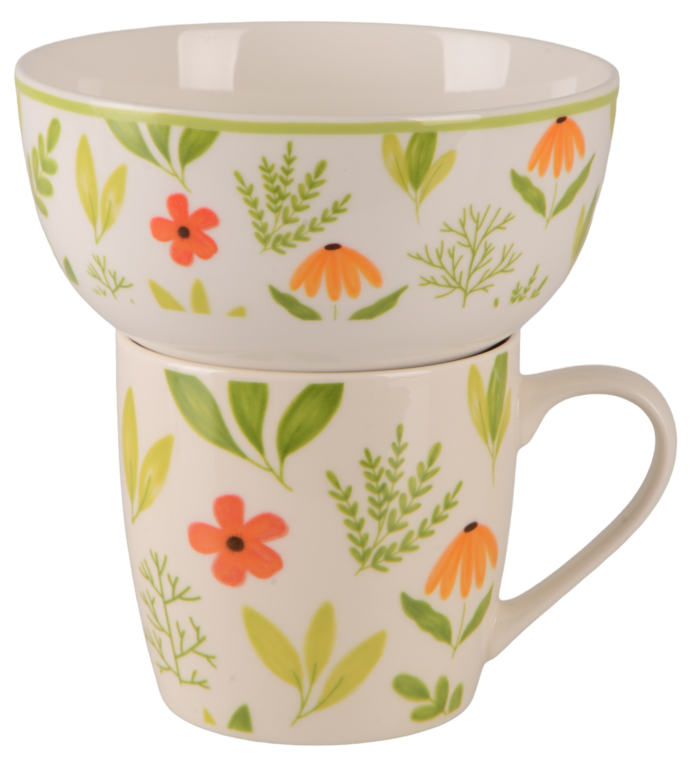 Набір для сніданку Limited Edition Flowers Green, 2 предмети