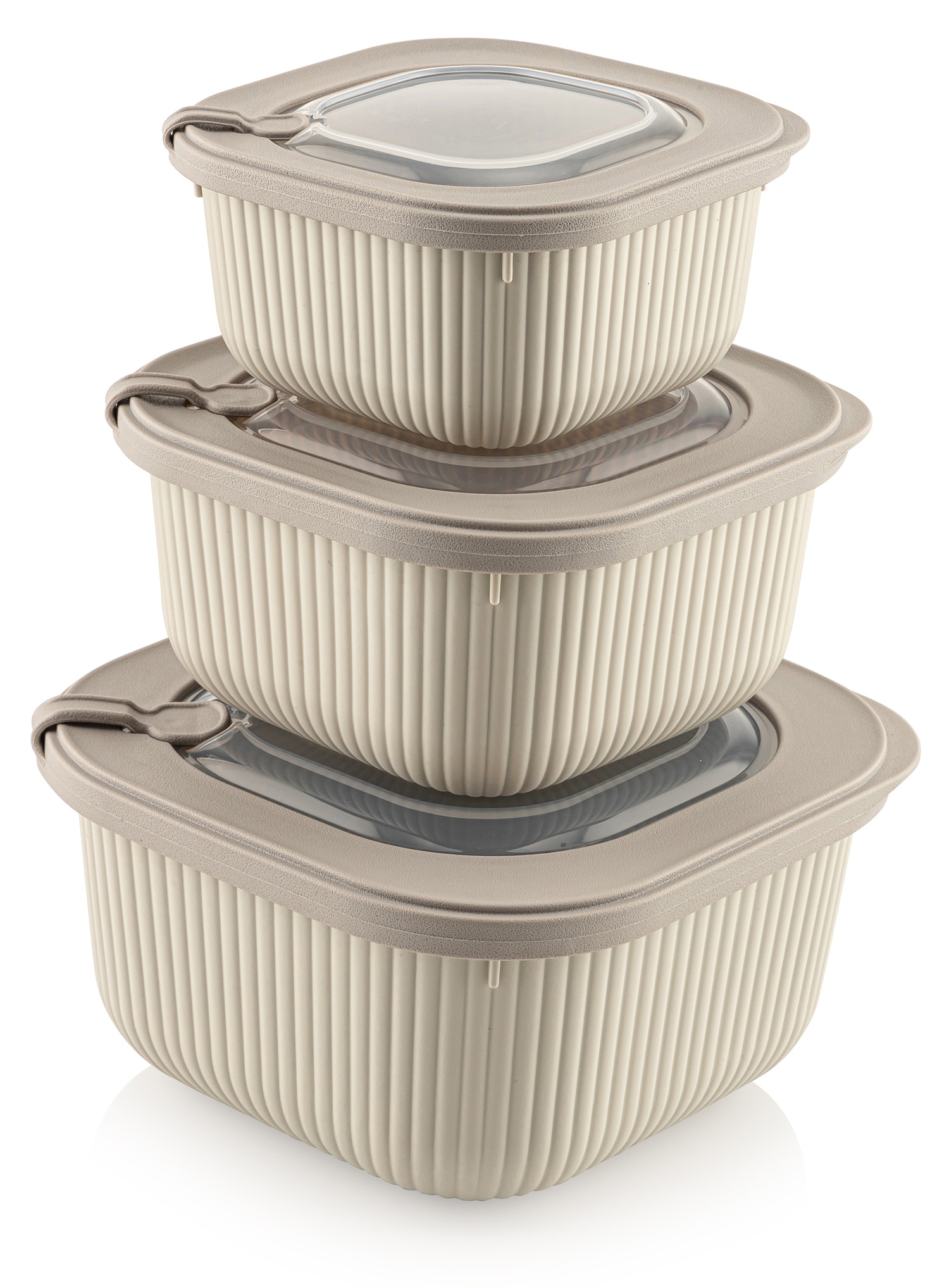 Набір контейнерів Idea Home 00685 Line Box Bej 0.6/1.1/1.8 (00685 Bej)