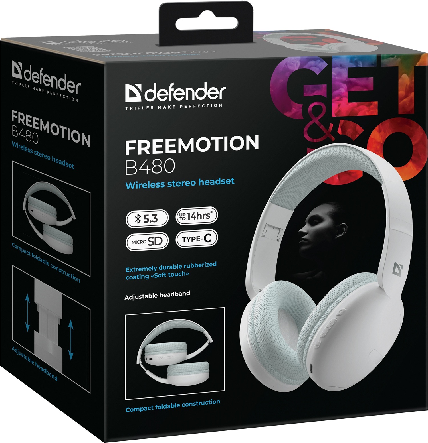 Гарнітура Defender FreeMotion B480 Bluetooth White (63480)  (7202783)