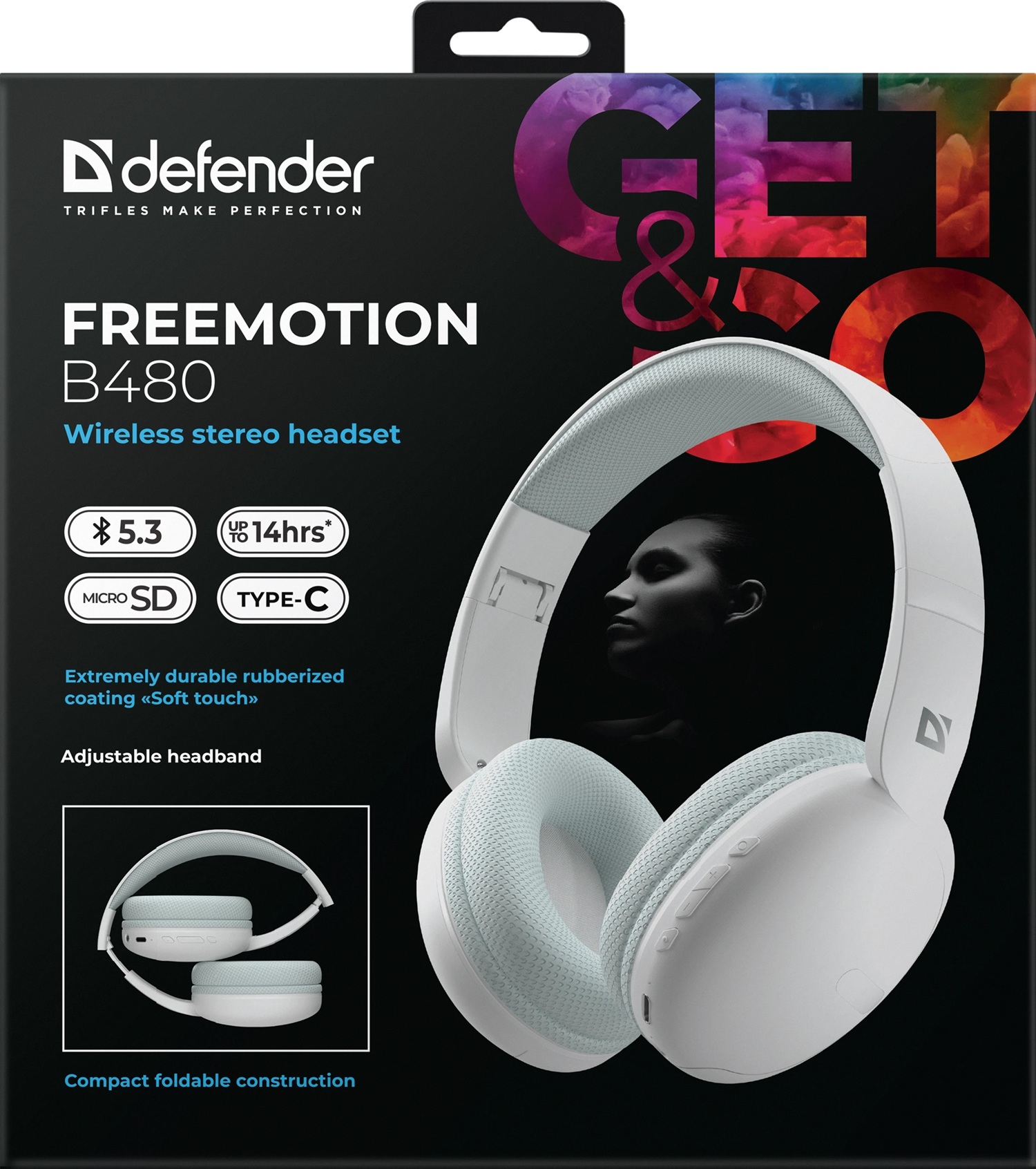Гарнітура Defender FreeMotion B480 Bluetooth White (63480)  (7202783)