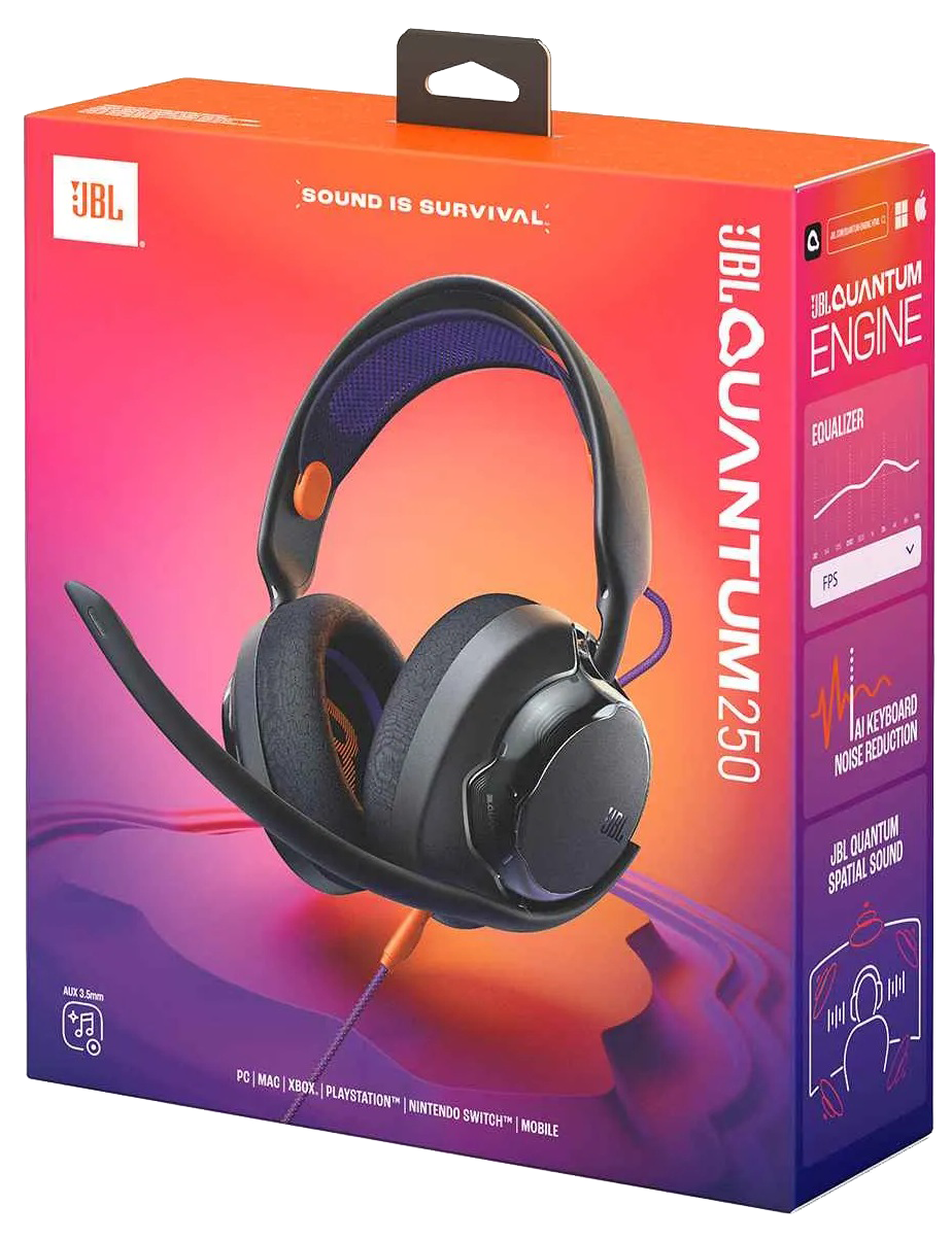 Гарнітура JBL QUANTUM 250 Black (JBLQTUM250BLK)  (7163536)