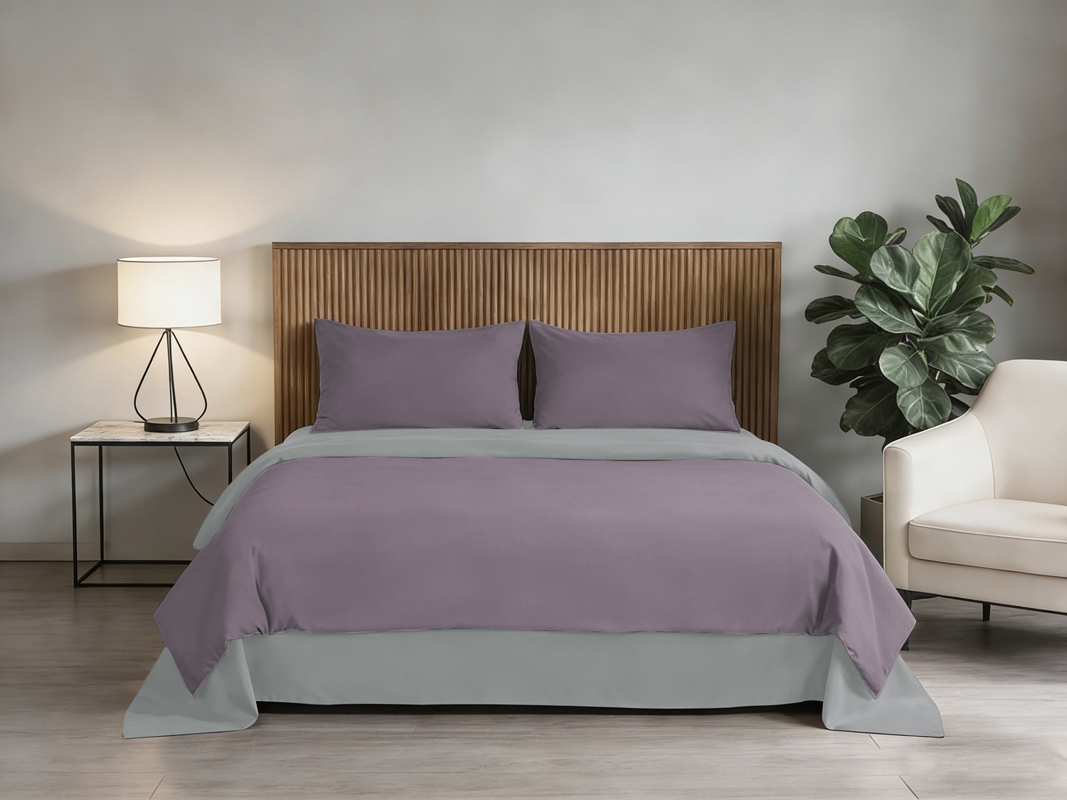 Комплект SOHO Комплект пост.білизни Євро 200*220 Puprle/Light gray