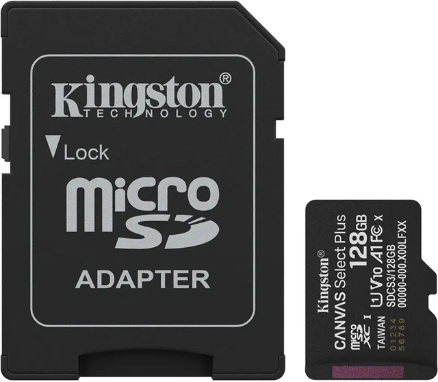 Картка пам'ятi KINGSTON microSDXC 128Gb Canvas Select + Gen3 150MB/s A1 +Ad