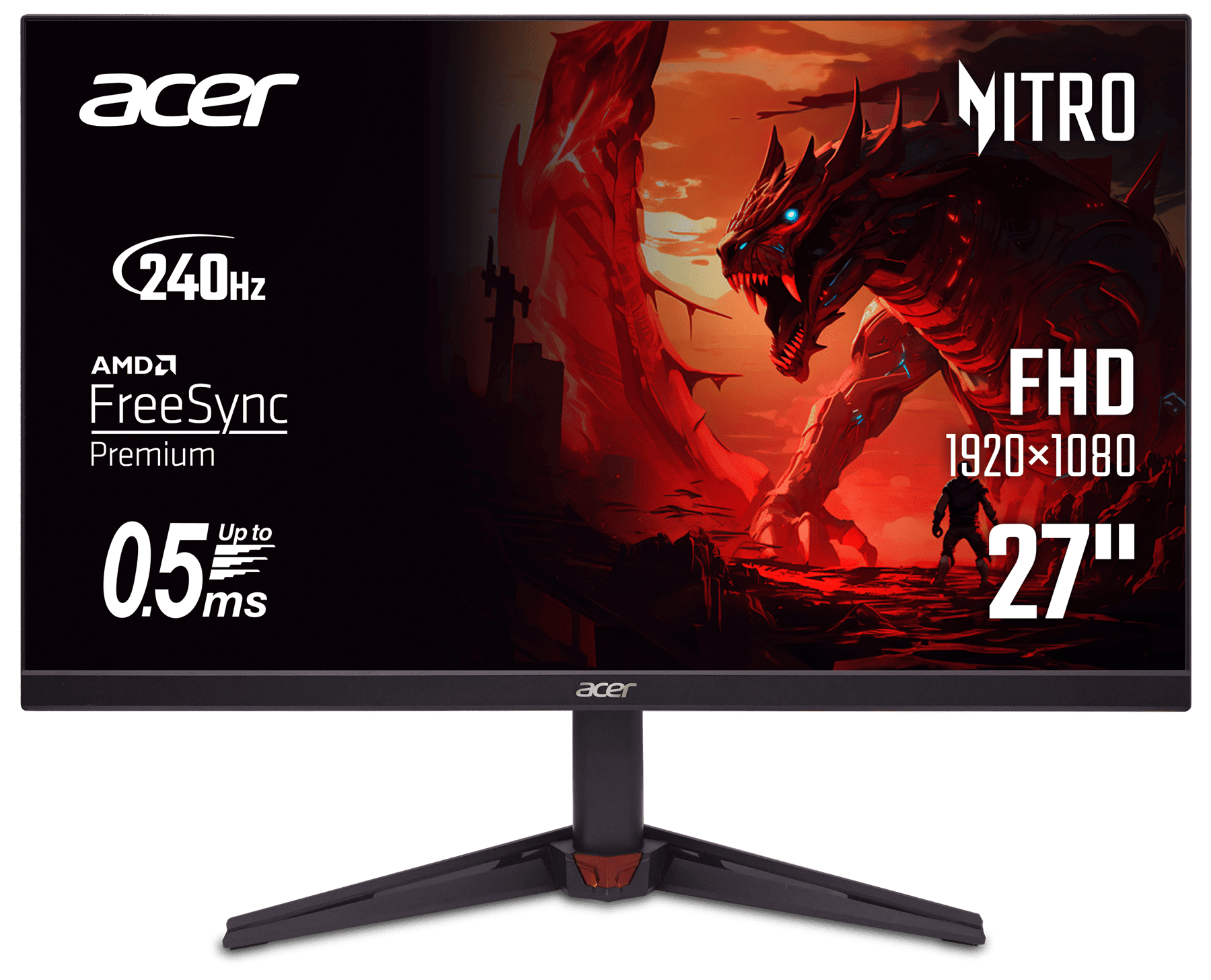 Монiтор TFT ACER 27" Nitro VG270W3bmiipx (UM.HV0EE.309) IPS FHD 240Hz 2*HDMI DP MM Black