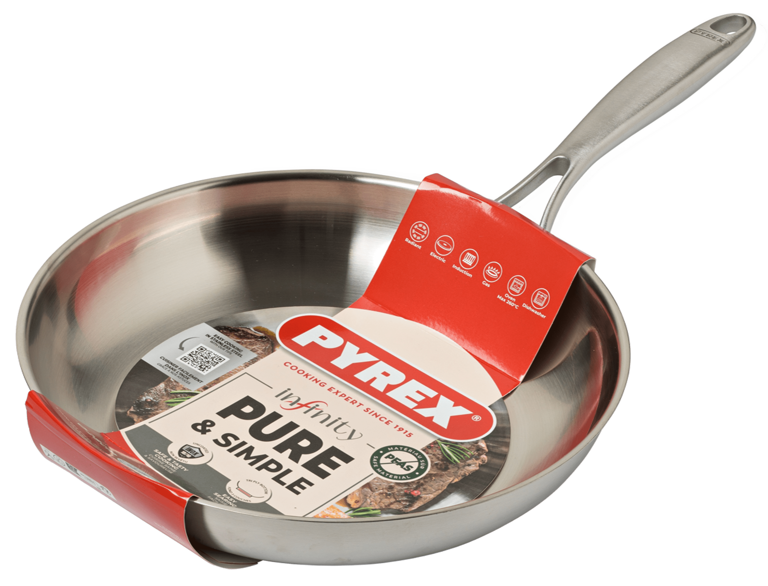 Сковорода PYREX INFINITY fixed handle 28 см б/кришки (SR28BFX/8046)
