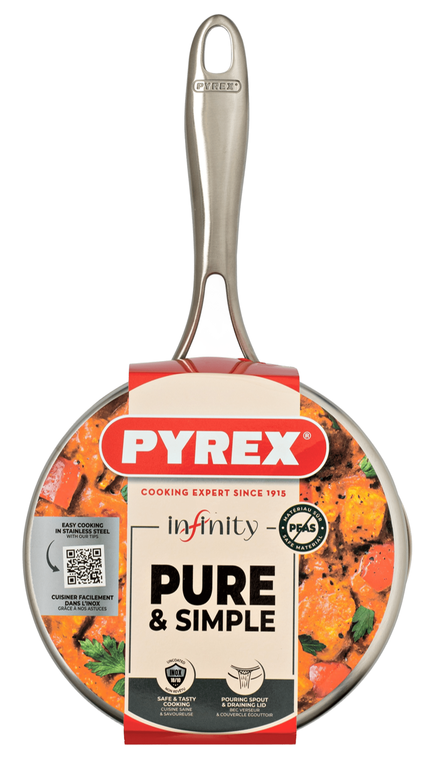 Ківш PYREX INFINITY fixed handle 20см з кришкою (SR20APX/8044)