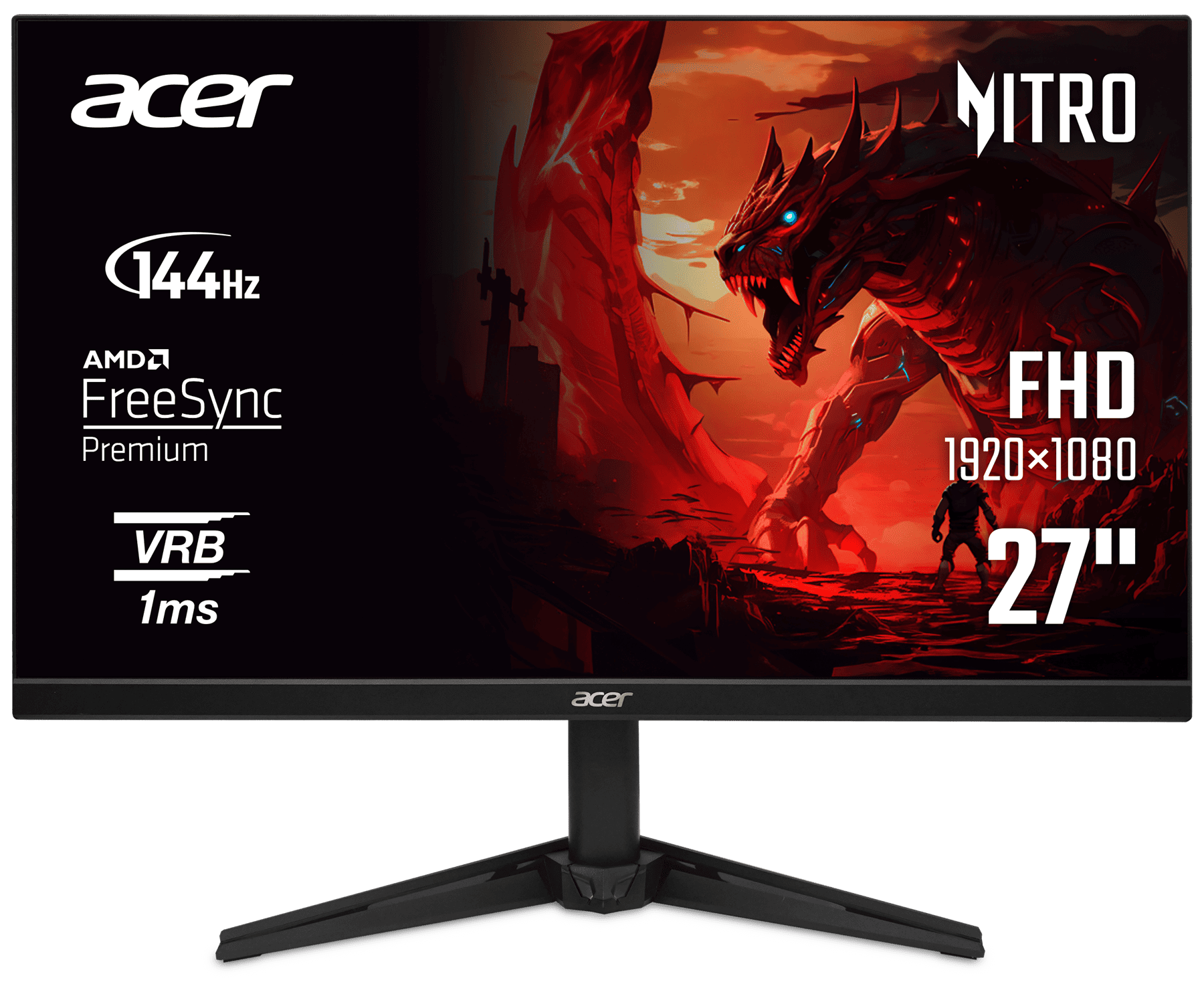Монiтор TFT ACER 27" Nitro QG271P6bip (UM.HQ1EE.605) IPS FHD 144Hz HDMI DP Black