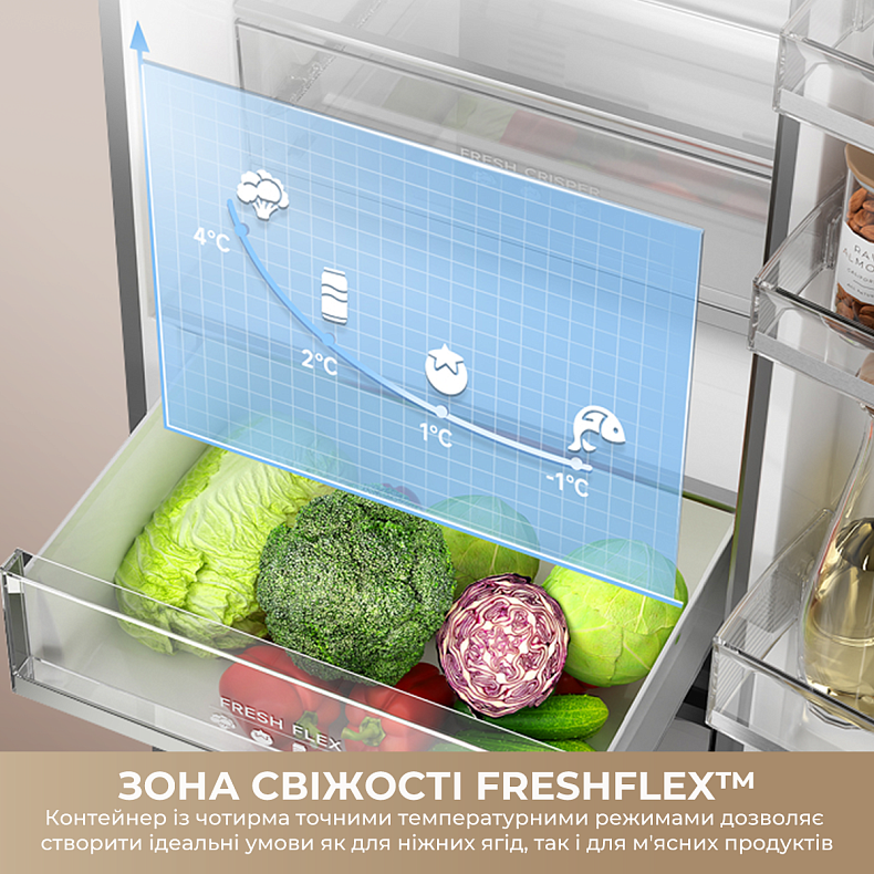 Холодильник DREAME MegaPro 201cm D class-inox